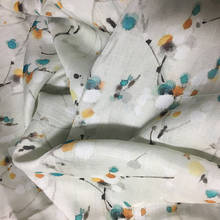 High quality ramie fabric Ink and wash printing tissu Fashion gown, dress, trousers, shirt and jacket fabrics 2024 - buy cheap