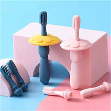 Escova de dentes de silicone para bebês, formato de anel para mordedor, livre de bpa, seguro para crianças pequenas, brinquedo para mastigar 2024 - compre barato