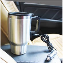 Heated Travel Mug Car Heating Cup 500ml Stainless Steel 12V Travel Electric Coffee Tea Cup Insulated Heated Thermos Mug 2024 - buy cheap