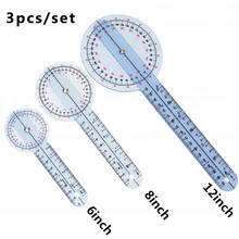 360 градусов пластиковый транспортир, угловая медицинская линейка, спинномозговой Гониометр 6 дюймов, 8 дюймов, 12 дюймов 3 шт./компл. 2024 - купить недорого