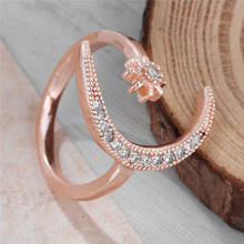 Модное кольцо Moon Star открытый палец регулируемые кольца Стразы для женщин и девушек ювелирные изделия с кристаллами для невесты кольцо обручальные ювелирные изделия для свадьбы 2024 - купить недорого