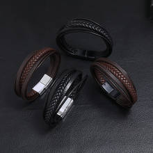 Retro Multi-Layer Leather Braided Bracelet Vintage Handmade Charm Bangles for Women Men Braided Jewelry Gift 2024 - buy cheap