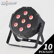 7x12 Вт led Par огни RGBW 4в1 плоский par led dmx512 управление Can Par 64 Светодиодный прожектор dj проектор для мытья освещения сцены 2024 - купить недорого