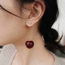 Sweet Wine Red Resin Fruit Studs Fresh Red Cherry Harvest Stud Earrings Women Fashion Earrings 2024 - buy cheap