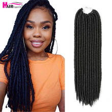 18 polegada faux locs crochê tranças de cabelo macio dreadlocks sintético trança extensões de cabelo ombre cor natural olhar cabelo expo cidade 2024 - compre barato