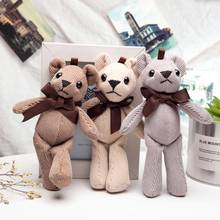 14cm Plush Toys linen Teddy Bear Soft Stuffed Animal Toys Small Pendant By Phone Bags Keychain Gifts For Wedding 2024 - buy cheap