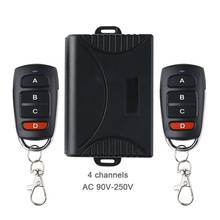 433 MHz AC 110V 220V Wireless 4CH RF Transmitter Remote Control Switch + RF Relay Receiver For Light Garage Door Opener 2024 - buy cheap