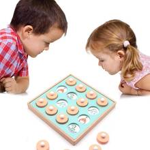 Rompecabezas de madera para niños, juego de ajedrez de recuerdo azul, Educativo Para edades tempranas, juego de mesa de fiesta familiar 2024 - compra barato