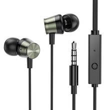 KUULAA-auriculares con cable y micrófono, audífonos internos De graves profundos con conector De 3,5mm para IPhone 6, 5, Xiaomi, Samsung, Huawei 2024 - compra barato