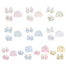 Baby Cartoon Anti-scratch Gloves Hat Foot Cover Set Handguard Cotton Mittens Beanie Cap Socks Kit for Infant Newborn 2024 - buy cheap