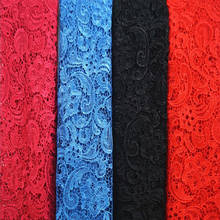 Tela de encaje Nigeriano para vestido de novia, cordón africano blanco, negro, rojo y azul, Material de costura de encaje de guipur francés, 1 yarda 2024 - compra barato