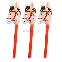 Inflatable Horse Heads Cowgirl Stick PVC Balloon Outdoor Educational Toys for Children Babies Birthday Gifts 1Pc 2024 - buy cheap