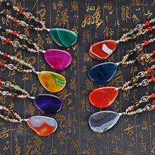 Новое богемное ожерелье ручной работы цветные камни ожерелье из бисера Длинные женские ювелирные изделия подарки 2024 - купить недорого