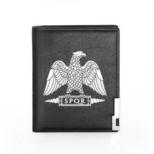 Antique Roman Legions Brown Leather Men Wallet Classic Credit Card Holder  SPQR  Short Purse 2024 - buy cheap