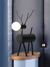 Nordic Modern Iron Deer Table Lamps Children's Room Living Room Decoration Bedroom Study Black Antlers Desk Lights Fixtures 2024 - buy cheap