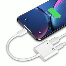 Для перехода от разъема Lightning к 3,5 мм 2 в 1 наушник аудио адаптер для iPhone 6s, 7, 8, 11 X XS зарядное устройство кабель Мобильный телефон Aux с двумя разъемами USB разветвитель 2024 - купить недорого