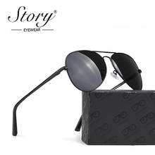 STORY-gafas de sol retro de gran tamaño para hombre, lentes de sol polarizadas de estilo piloto, de diseñador de marca de lujo, con marco grande, SZ6872, 2019 2024 - compra barato
