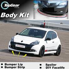 Bumper Lip Deflector Lips For Renault Clio / Lutecia Front Spoiler Skirt For TopGear Fans Car Tuning View / Body Kit / Strip 2024 - buy cheap