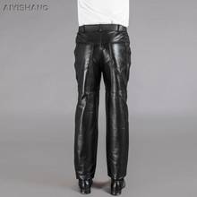 Autumn Men Genuine Leather Pants Motorcycle New Winter Casual First Layer Of Cowhide Plus Cotton Thickening Trousers M-3XL 2024 - buy cheap
