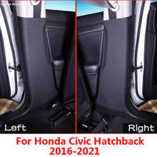 Alfombrilla protectora antipatadas de cuero para coche Honda Civic Hatchback, cubierta para cinturón de seguridad, Pilar B, 2021, 2020, 2019, 2018, 2017, 2016 2024 - compra barato