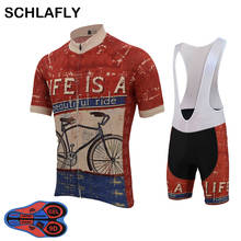 Roupa de ciclismo masculina schlafly, camiseta para ciclismo + calças de silicone 9d para bicicleta 2024 - compre barato