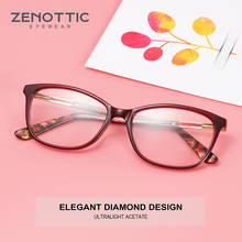 ZENOTTIC Acetate Cat Eye Glasses Frames For Women Fashion Optical Myopia Spectacle Eyewear Clear Lenses Prescription Eyeglasses 2024 - buy cheap