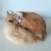 real life toy brown fox hard model polyethylene & furs 27x27cm sleeping fox home  decoration Xmas gift b0585 2024 - buy cheap