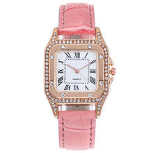 Women Diamond Watch Starry Square Dial Bracelet Watches Set Ladies Leather Band Quartz Wristwatch Female Clock Zegarek Damski 2024 - buy cheap