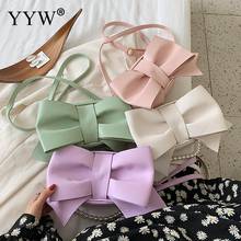 Bow-Knot Clutch Purse Women Crossbody Bags 2020 PU Leather Phone Wallets Candy Color Shoulder Bag Soft sac a main femme 2020 2024 - buy cheap
