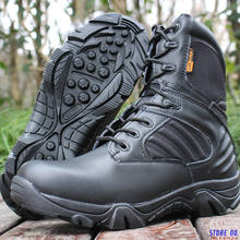 Мужские тактические ботинки в стиле милитари, зимние водонепроницаемые ботинки из натуральной кожи, резиновая рабочая обувь, мужские армейские ботильоны 2024 - купить недорого