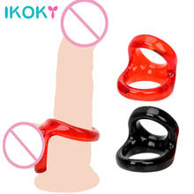 IKOKY-Anillos para el pene para hombre, productos sexuales para agrandar, dispositivo de jaula de castidad masculina, Juguetes sexuales para adultos y parejas, tienda de herramientas sexuales 2024 - compra barato