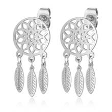 Pendientes bohemios de acero inoxidable para mujer, aretes atrapasueños, joyería de fiesta, venta al por mayor, 100%, 316L 2024 - compra barato