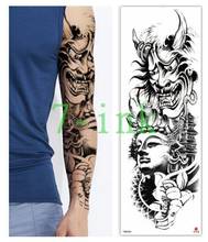 Tatuajes impermeables para hombres y mujeres, pegatina de brazo completo, torre de Buda, diablo, vaca, tatuaje falso con transferencia de agua 2024 - compra barato
