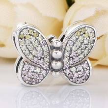 Original Reflexions Bedazzling Butterfly Clip Stopper Beads Fit 925 Sterling Silver Charm Bracelet Bangle Diy Jewelry 2024 - buy cheap
