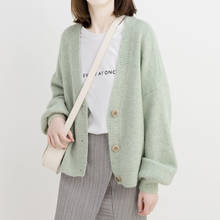 2020 inverno mulheres cardigãs suéter de caxemira malha jaqueta feminina coreana chique tops femininos camisa de malha cardigã 2024 - compre barato