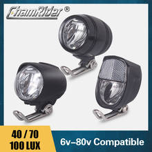 6v-80v 24v 36v 48v 60v universal compatível bicicleta elétrica e-bike farol dianteiro luz 1w 2w 3w 40 70 100 lux 2024 - compre barato