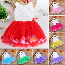 Toddler Kids Baby Girls Beautiful Flower Dress Princess Summer Sleeveless Mini Tutu Dress Pink Yellow Red Baby Girls Dress #2103 2024 - buy cheap