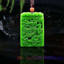 Green Jade Dragon Pendant Carved Accessories Charm Fashion Men Natural Double-sided Necklace Jewellery Amulet Chinese Gifts 2024 - buy cheap