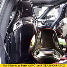 Embellecedor de cubierta trasera de asiento de fibra de carbono Real para Mercedes benz Clase A W176 A45 AMG Clase C W205 clase CLA C117 X117 GLA45 C63 AMG 2024 - compra barato