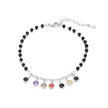 Pulseras coloridas bohemias para mujer, cadena de cuentas a la moda, pulsera con abalorio de borla de circonia cúbica pequeña, regalo de joyería linda, nuevo regalo 2020 2024 - compra barato