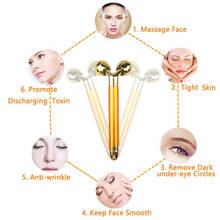 Rodillo 3D para el cuidado de la cara, barra de estiramiento de arrugas Facial de oro de 24k, equipo de belleza, masajeador Facial con forma de barra Y vibración 2024 - compra barato