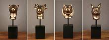 Resina regalos creativos de gallo bronce cabeza de rata zodiacal buey conejo Tigre animal casa decoración artesanía 2024 - compra barato