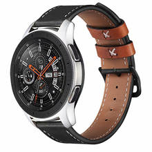 Correia de relógio de 20mm, compatível com galaxy watch 42mm/active 2/gear s2/huawei watch 2/amazfit bip, pulseira de couro de relógio 2024 - compre barato