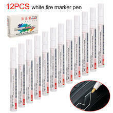 12pcs White Marker Pens Waterproof Permanent Car Tyre Tire Tread Rubber Paint Marker Pen DIY Album Art Supply 2024 - buy cheap