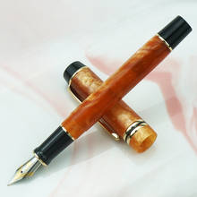 Kaigelu 316 Celluloid Fountain Pen,EF/F/M Medium Nib Beautiful Marble Orange Pattern Ink Pen Writing Gift for Office Business 2024 - buy cheap