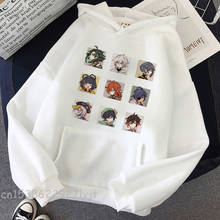 Kawaii Genshin Impact Graphic Hoodies Men Funny Cartoon Streetwear Harajuku Anime Unisex Tops TeeWinter Keqing Sweatshirts Male 2024 - buy cheap