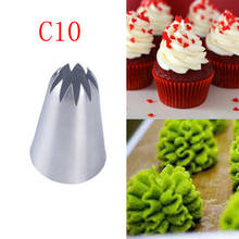 #C10 Large Size Piping Close Star Nozzle Cake Cream Decoration Stainless Steel Icing Tips Cupcake Pastry Kitchen Tool New 2024 - buy cheap