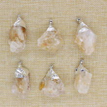 Pingente de cristal de cítricos irregular, pedra natural, usado para fazer joias faça você mesmo, colar pingente 2024 - compre barato