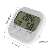 Digital LCD Thermometer Humidity Meter Hygrometer Max Min Air Temperature Clock  62KD 2024 - buy cheap