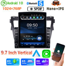 9.7" Vertical Tesla Android 10.0 Car Media Radio GPS PX6 4+64G Head Unit For Toyota Vios Yaris 2007-2012 360 Camera Android auto 2024 - buy cheap